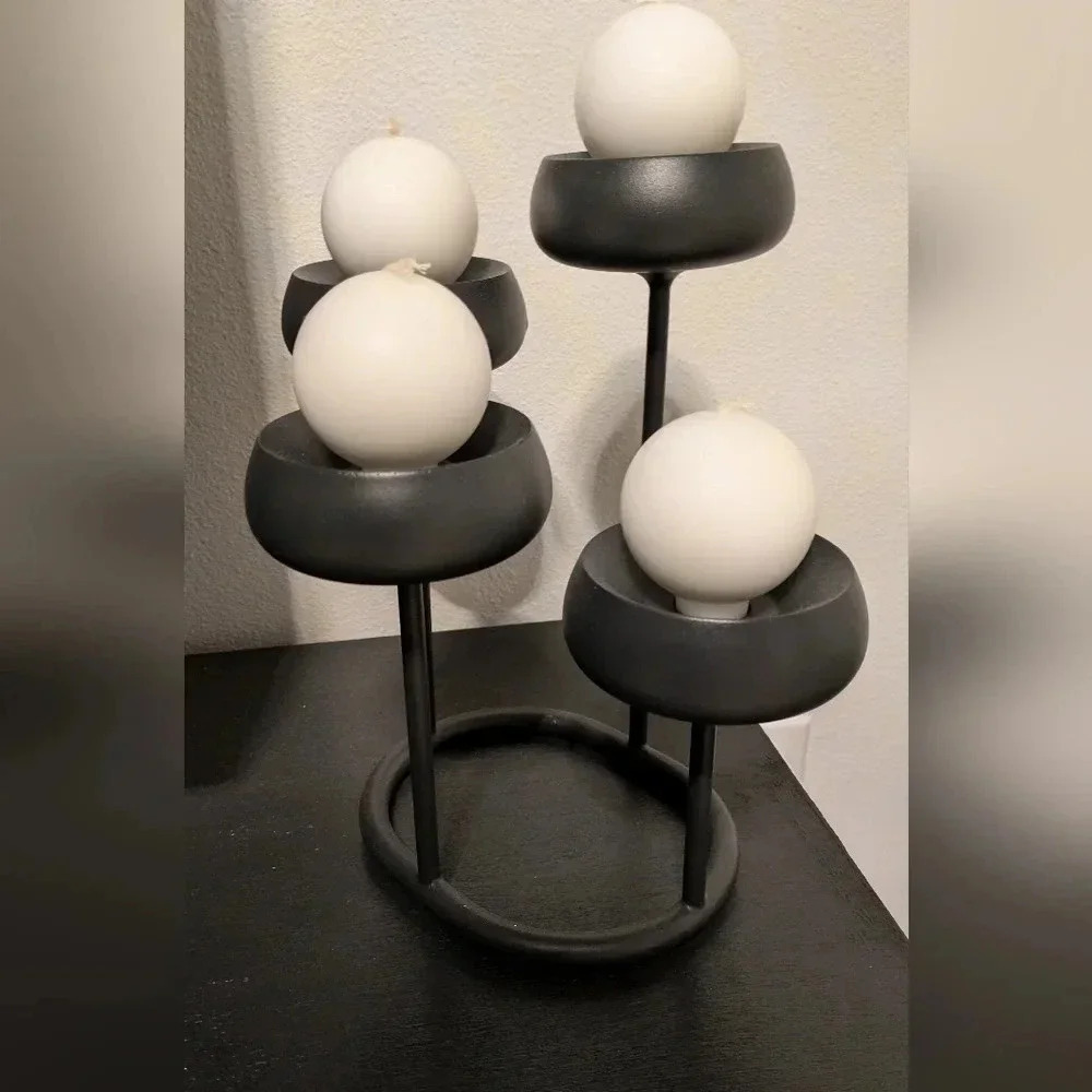 IITTALA Finland Nappula Candelabra 4-Candle Holder Dark Grey Steel Matti Klenell - Picture 7 of 7